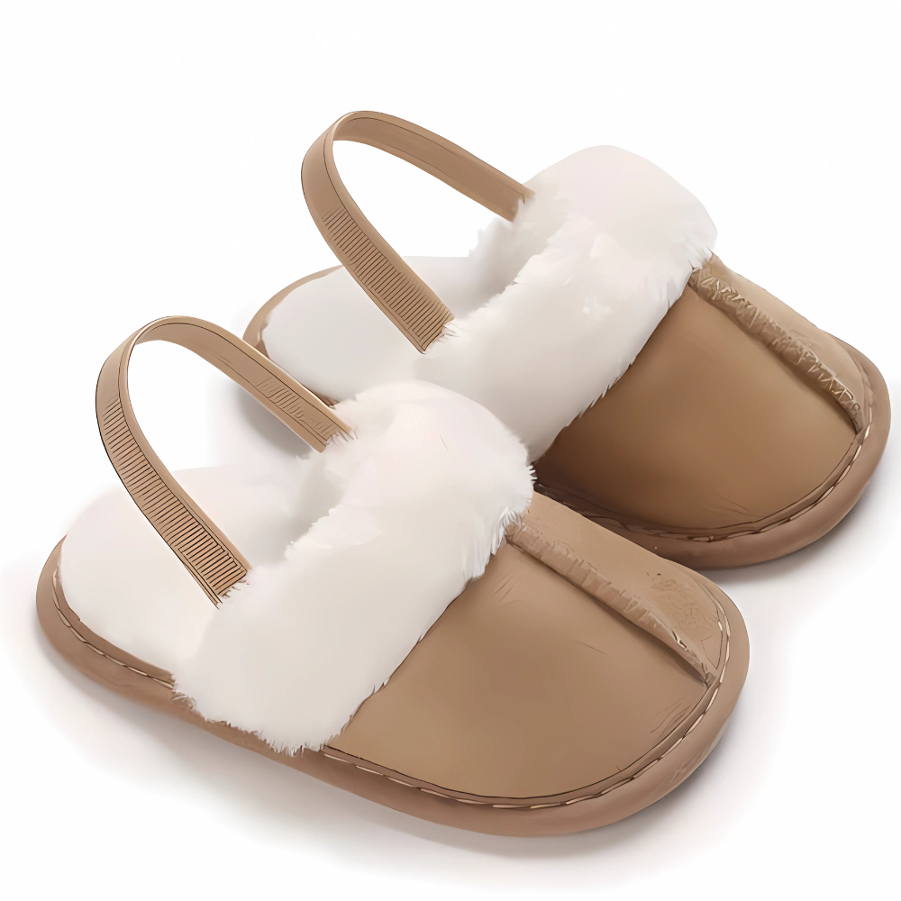 Cozy Baby Fur Slip On Slides