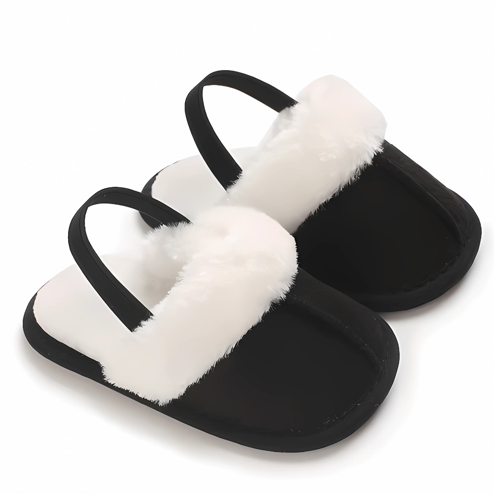 Cozy Baby Fur Slip On Slides