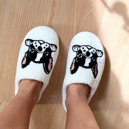 Terrier Print Cozy Slip On Slippers