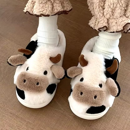 Cozy Cow Plush Slippers