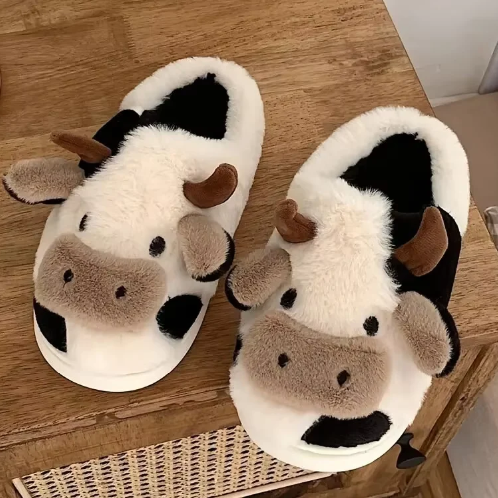 Cozy Cow Plush Slippers