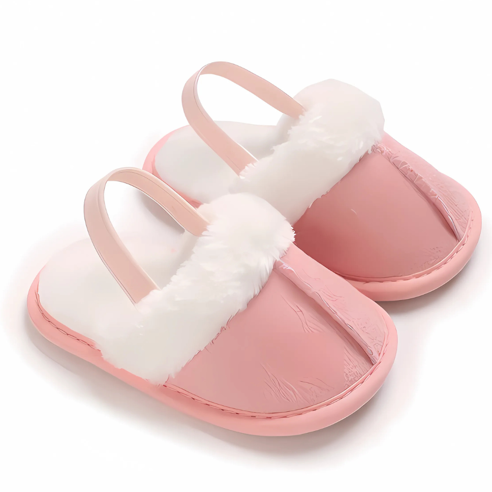 Cozy Baby Fur Slip On Slides