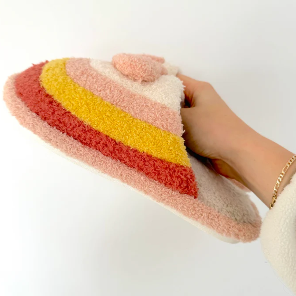 Rainbow Slippers With Non Slip Sole