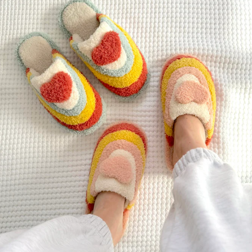 Rainbow Slippers With Non Slip Sole