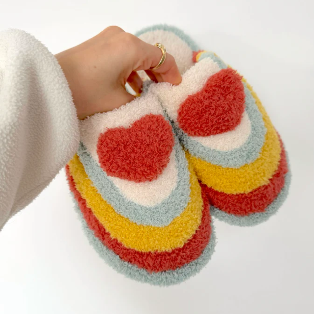 Rainbow Slippers With Non Slip Sole