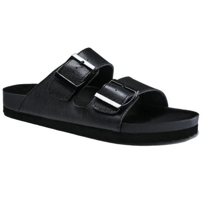 Adjustable Double Strap Slide Sandals