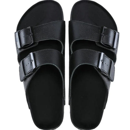 Adjustable Double Strap Slide Sandals