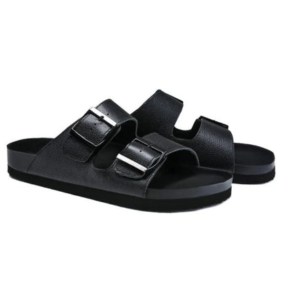 Adjustable Double Strap Slide Sandals