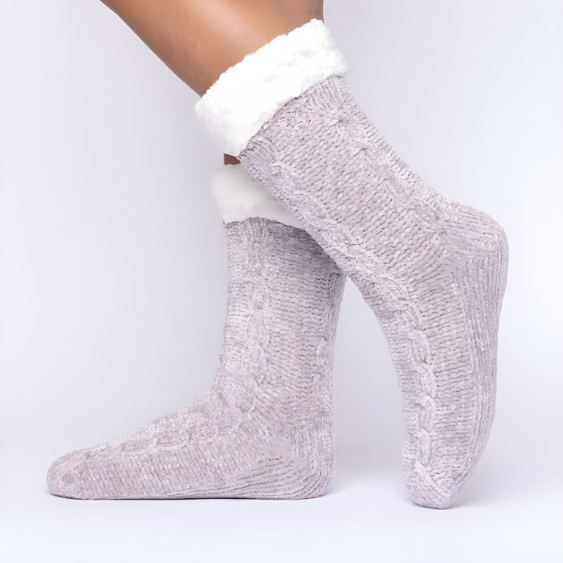 Fleece Lined Non Slip Lounge Socks