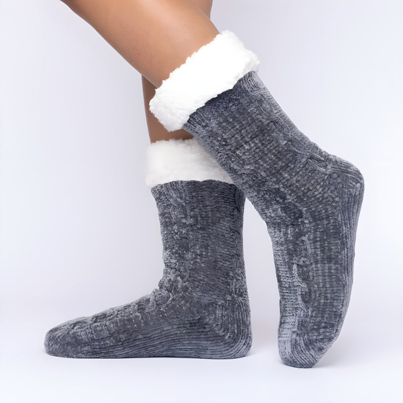 Fleece Lined Non Slip Lounge Socks