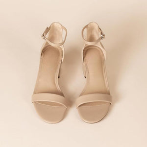 Two Strap Suede Block Sandals
