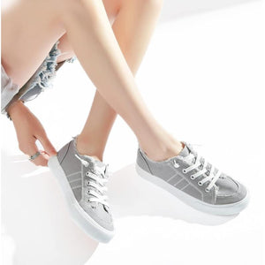 Womens Frayed Canvas Casual Sneakers