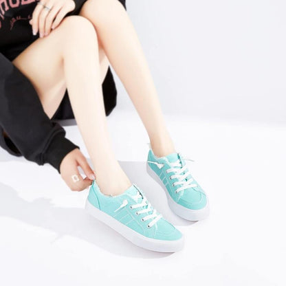 Womens Frayed Canvas Casual Sneakers