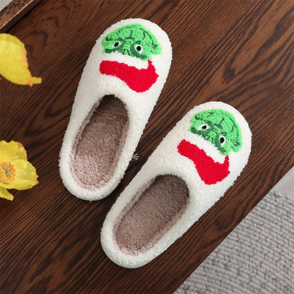 Festive Cozy Claus Grinch Slippers