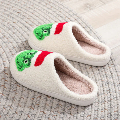 Festive Cozy Claus Grinch Slippers