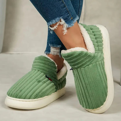 Ribbed Slippers With Non Slip Sole