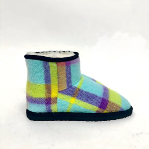 Cozy Plaid Fleece Slipper Booties