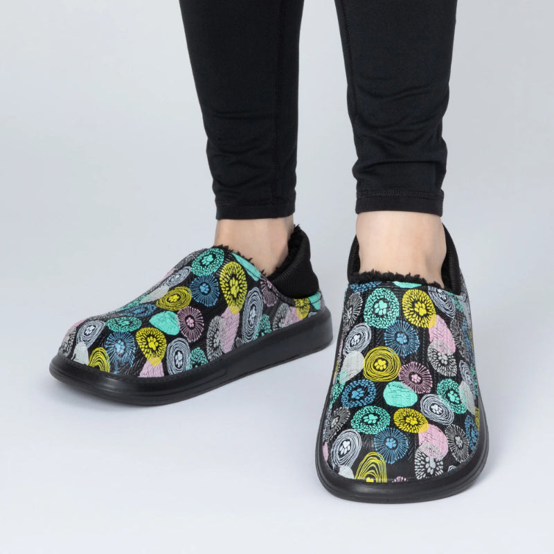 Floral Paw Print Slip On Clogs