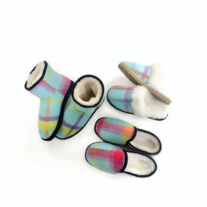 Cozy Plaid Fleece Slipper Booties