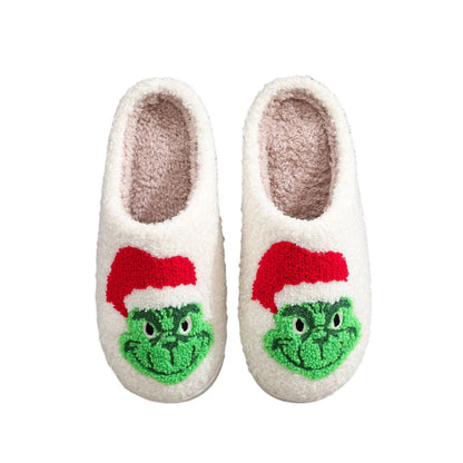 Festive Cozy Claus Grinch Slippers