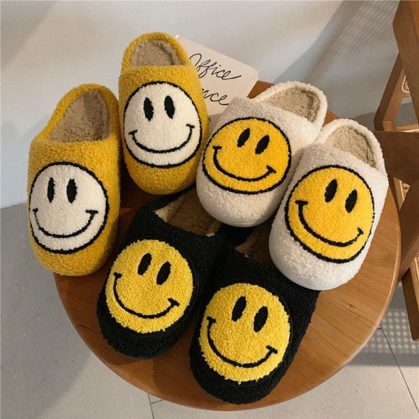 Happy Slippers - Chaussons Smiley - Slippers - Chaussons Smiley -  Pantoufles femmes